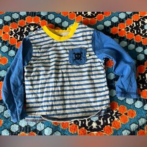 Little Me Cotton Long Sleeve Baby Boy Bucket Hat Striped Tee with pirate pocket